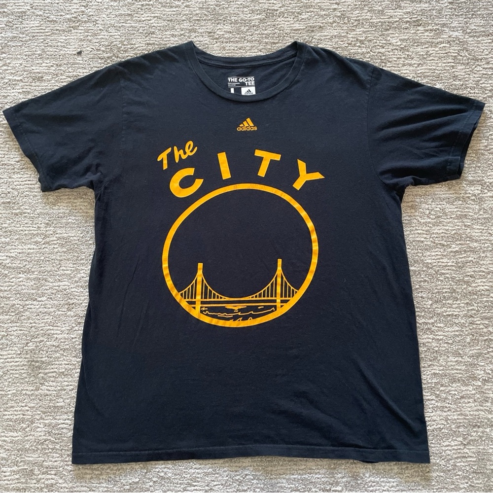 Adidas Golden State Warriors The City Shirt Mens Size Large The Go To Tee Cotton